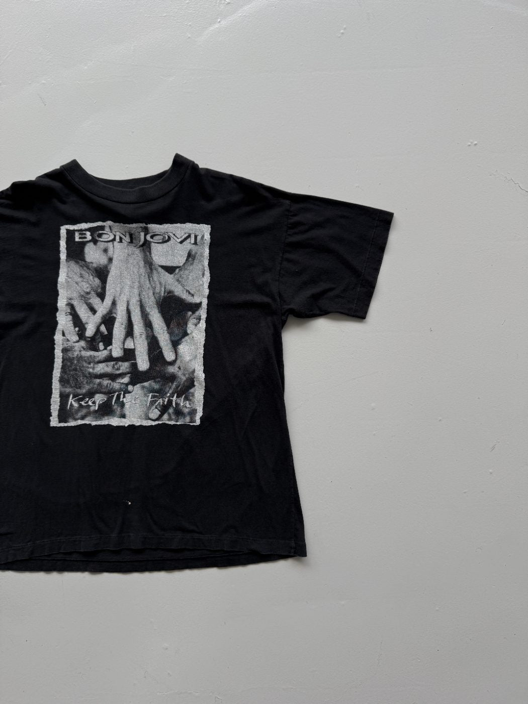 Bon Jovi Keep The Faith 90's Vintage Single Stitch Graphic Band T-Shirt - Large