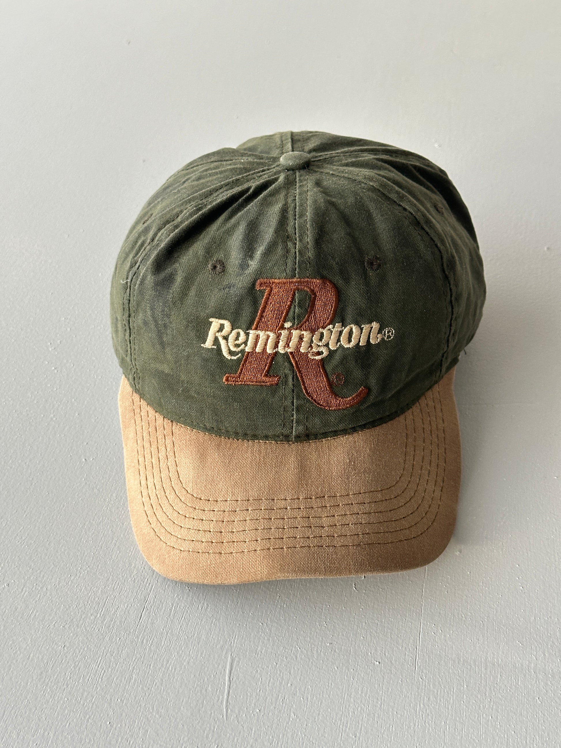 Olive / Tan Remington Firearms 90's Vintage SnapBack Trucker Cap