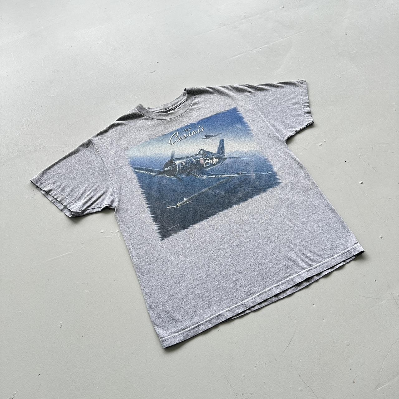 Grey Fighter Jet Vintage T-shirt - XL