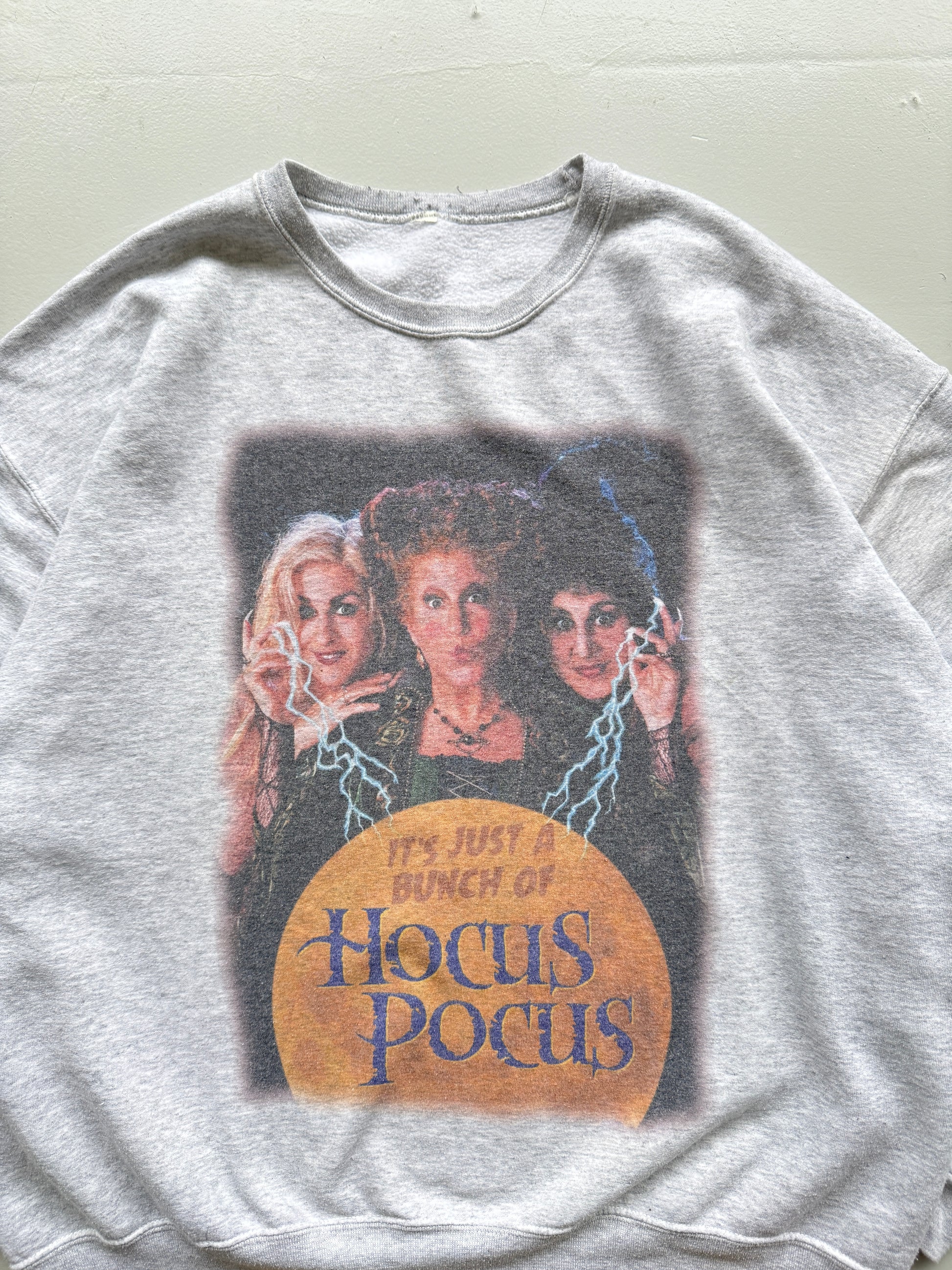 Grey Hocus Pocus 90's Vintage Movie Graphic Sweatshirt Jumper - XL