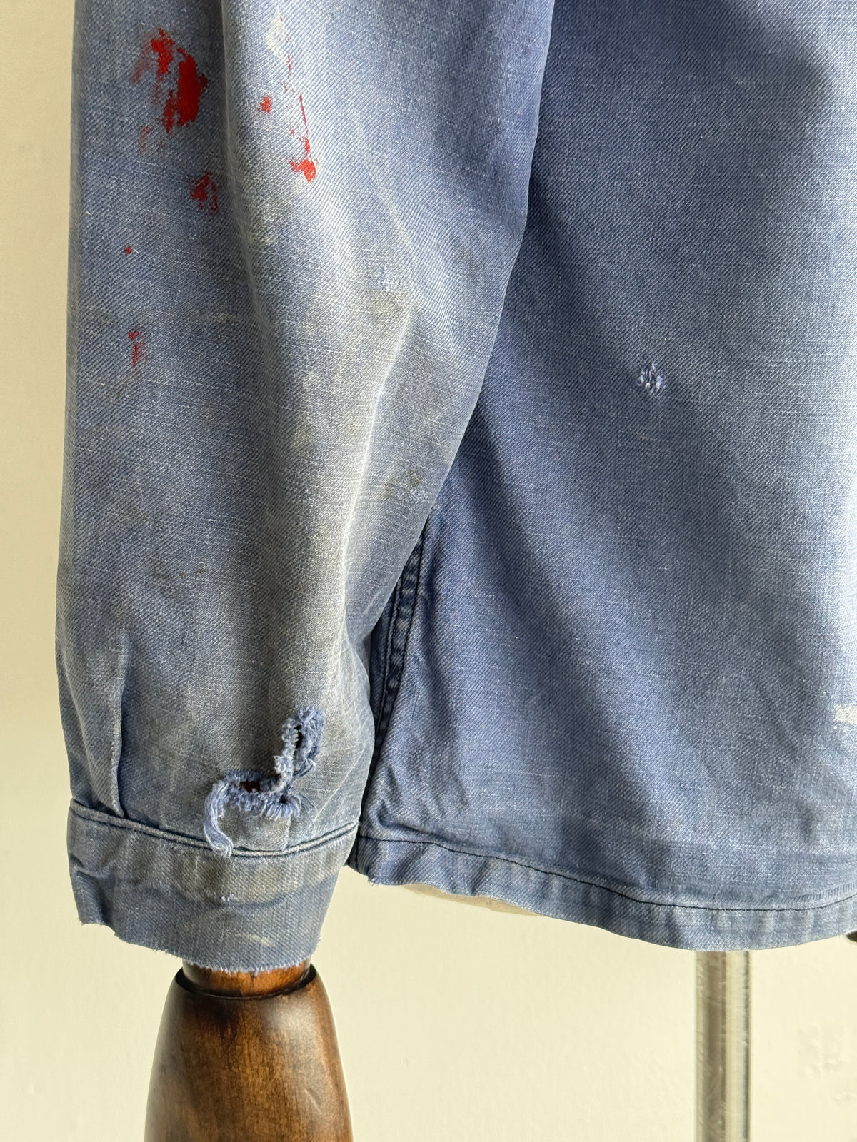 Thrashed Blue French 1950's Vintage Workwear Chore Jacket CH512 - XS/S