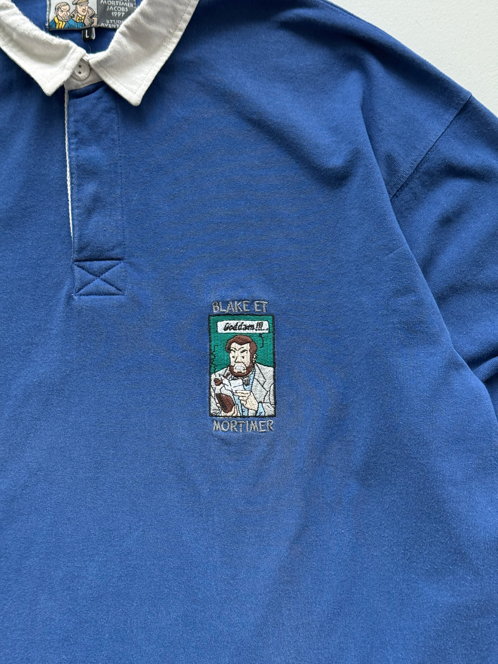 Studio Aventures Blake et Mortimer 1997 Vintage Rugby Polo Shirt - Large