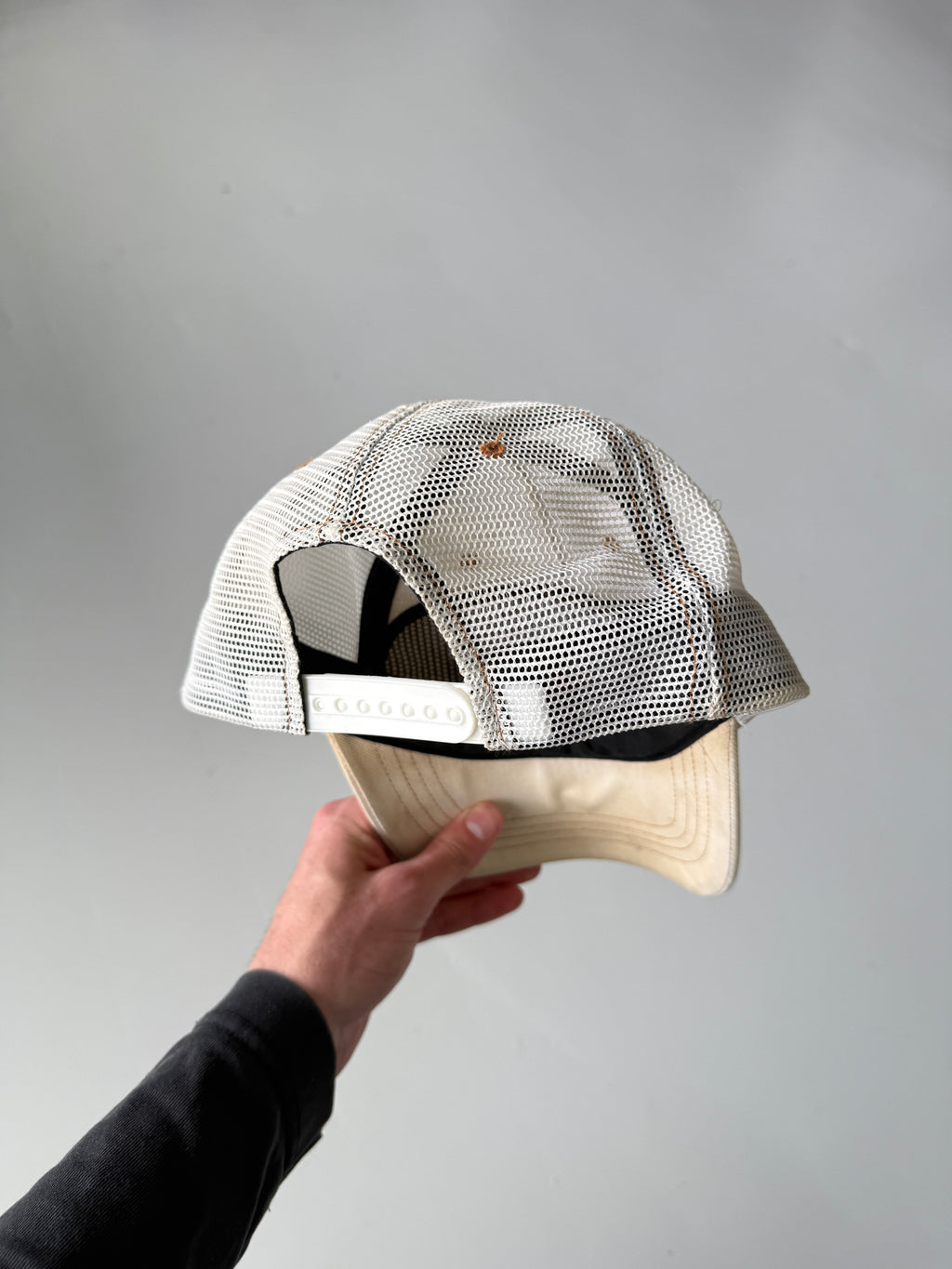 Cream Von Dutch Vintage Canvas and Mesh SnapBack Trucker Cap
