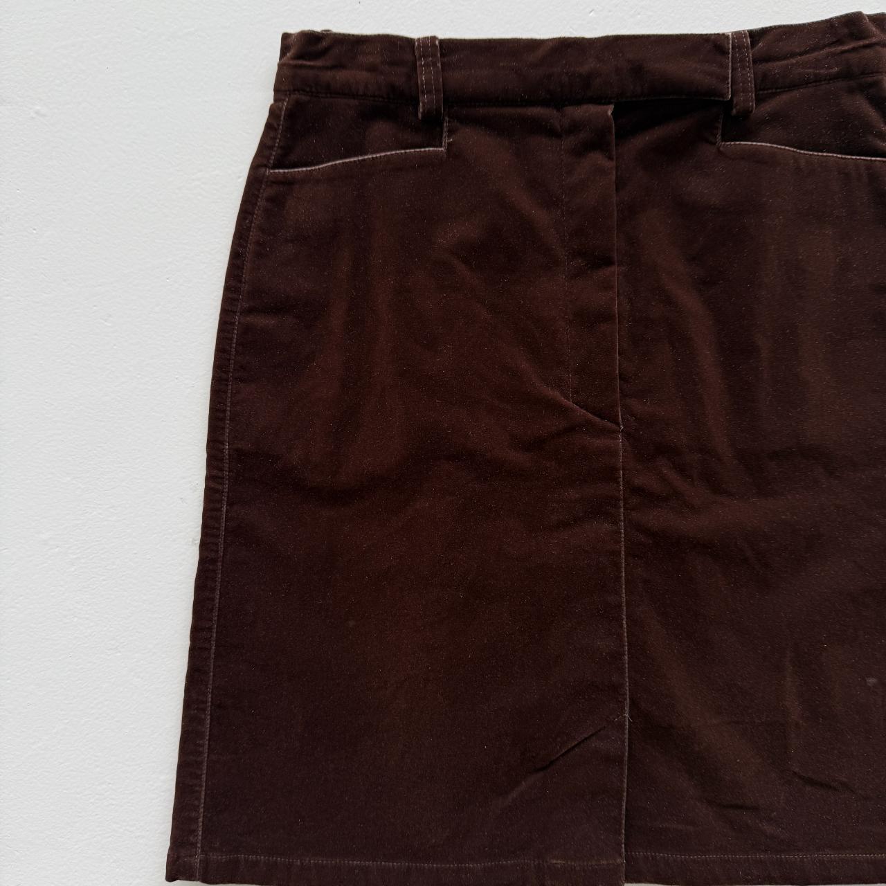 Brown Vintage Velvet Skirt - W25 L18 Size 6