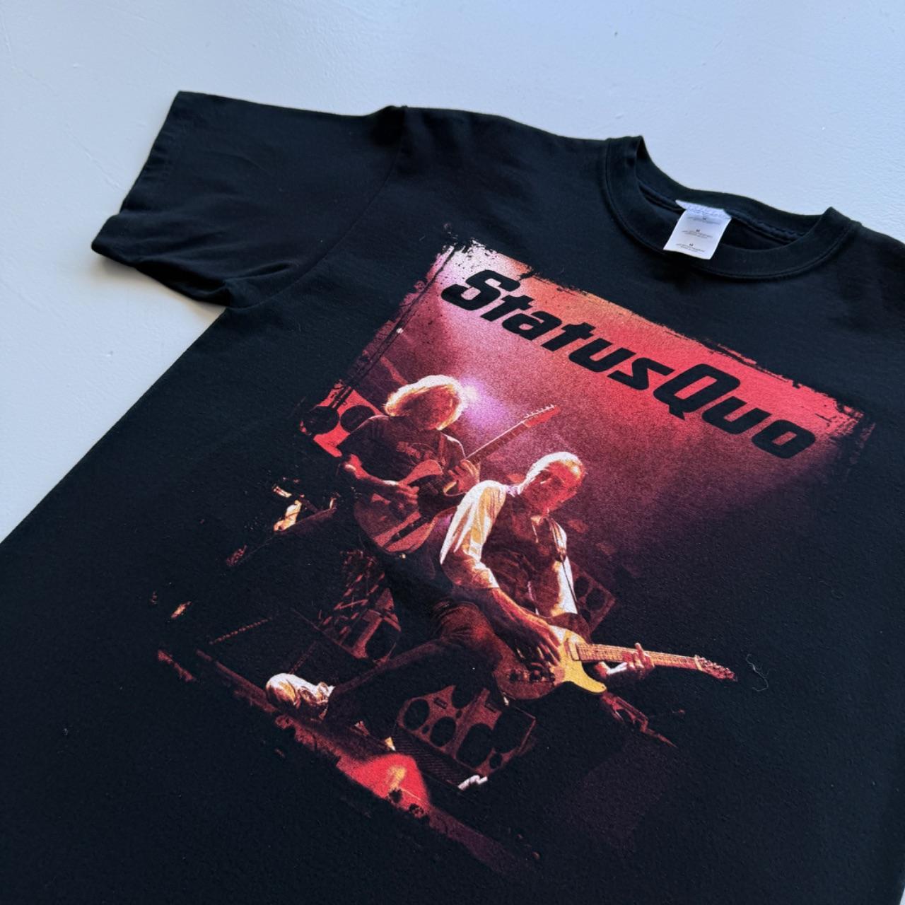 Black Status Quo 00s Vintage Graphic Band T-shirt - Medium