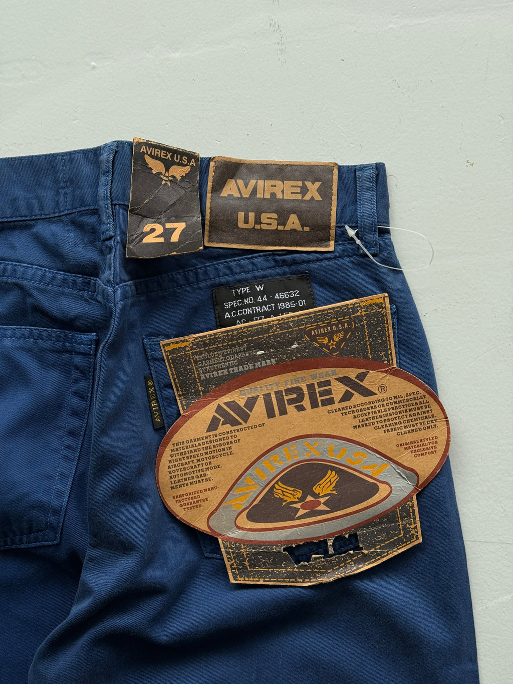 Blue Avirex Deadstock 00's Vintage High Waisted Jeans - W27 x L31.5
