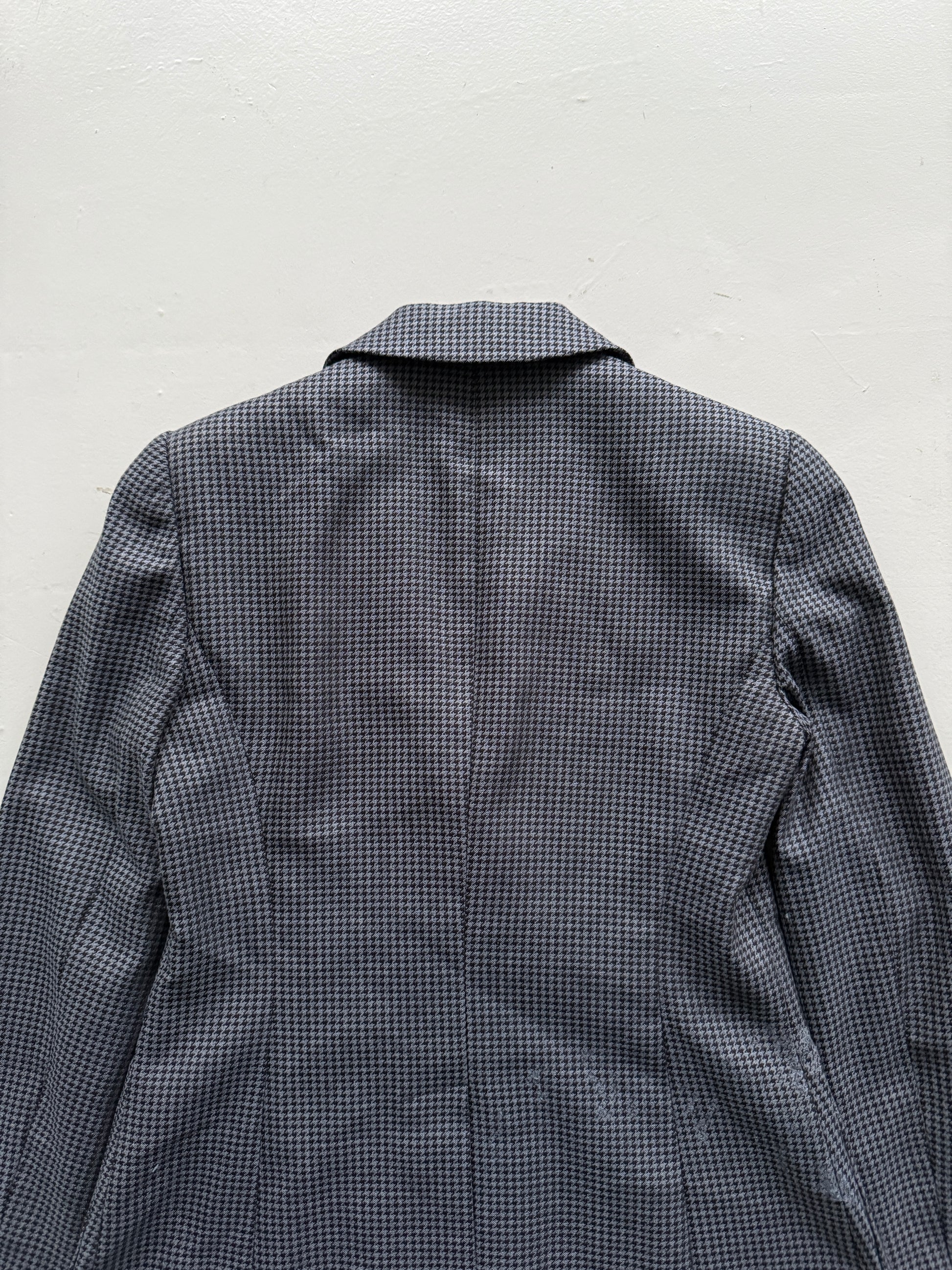 Navy Blue Emporio Armani 90's Vintage Check Blazer - UK 10