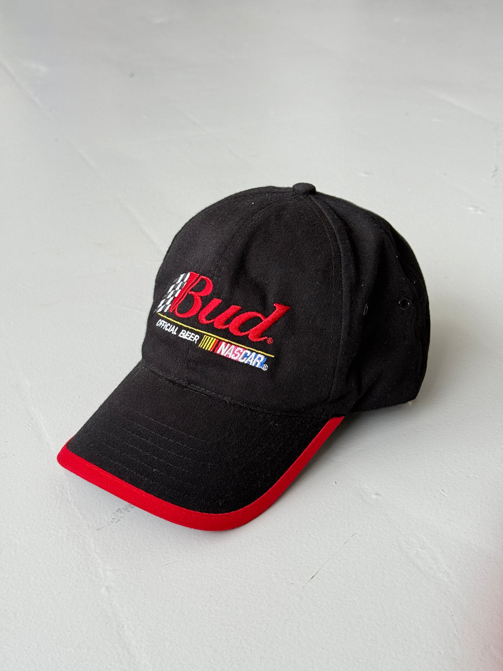 Black Budweiser Nascar Vintage Cotton SnapBack Trucker Cap