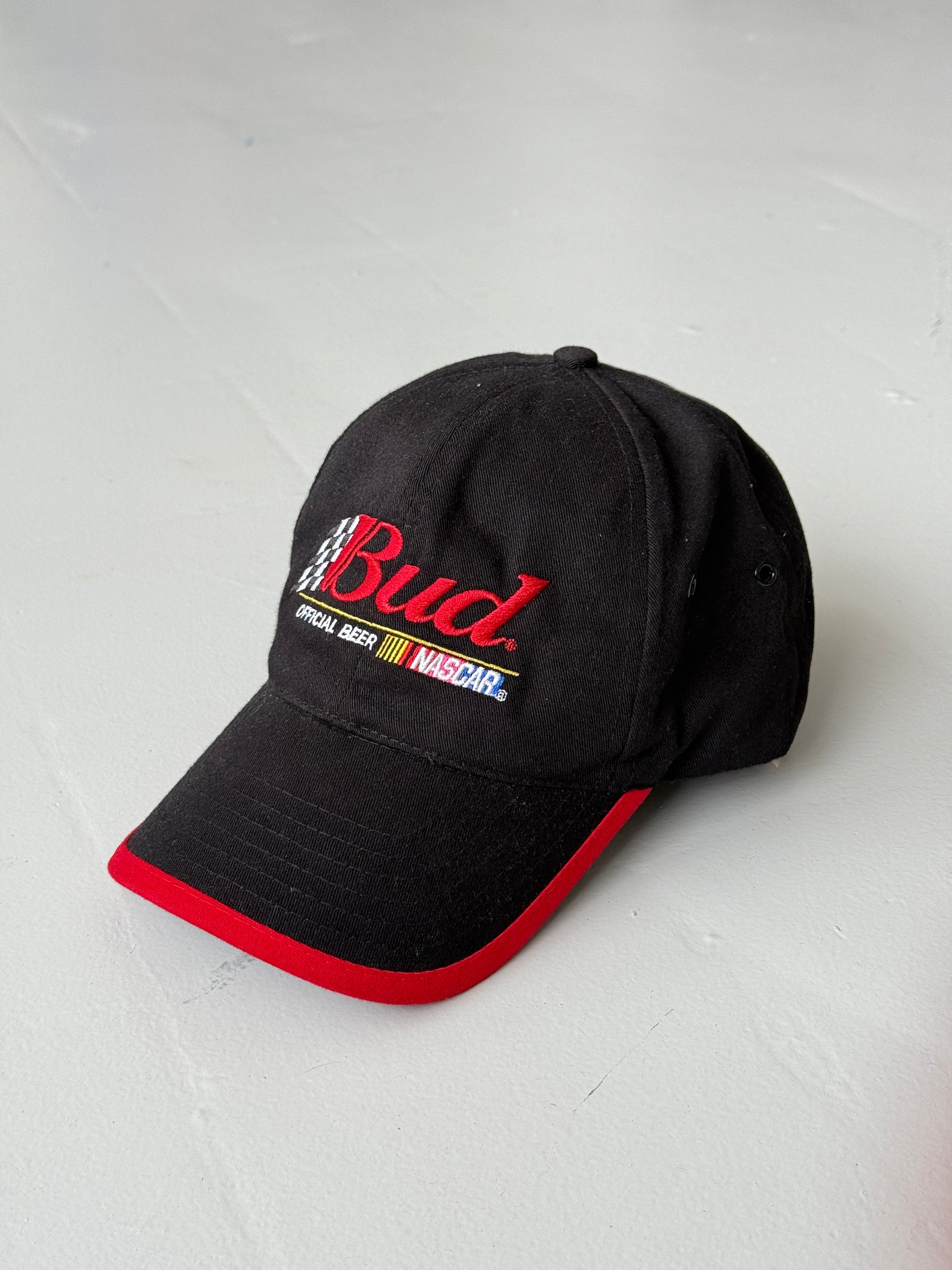 Black Budweiser Nascar Vintage Cotton SnapBack Trucker Cap