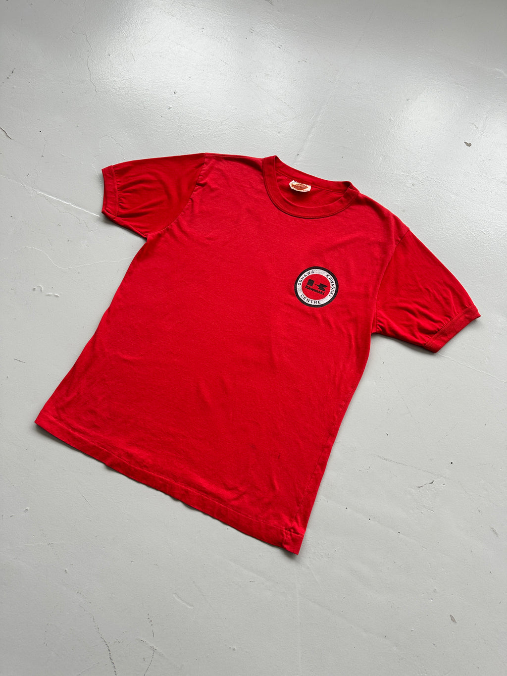 Red Kawasaki Ringer Vintage T-Shirt 80's - Small