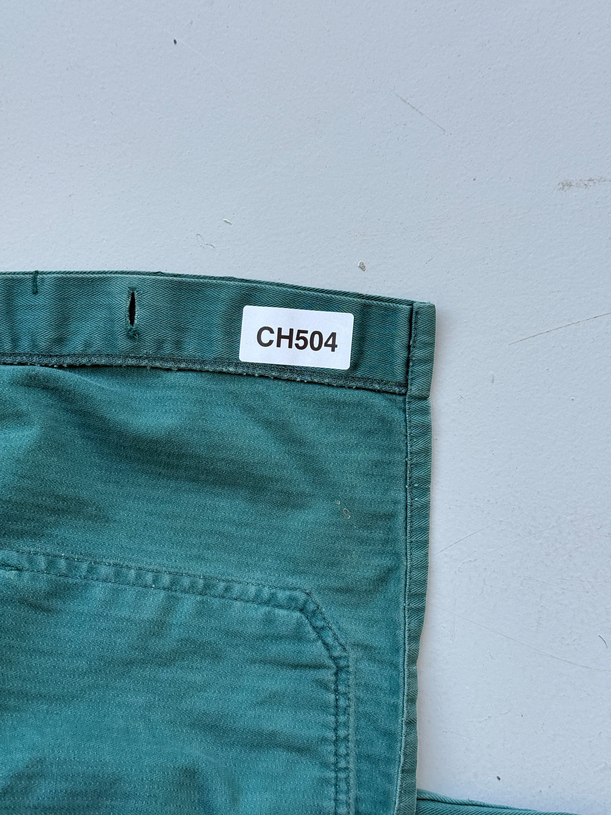 Thrashed Green French 1960s Vintage Workwear Chore Jacket CH504 - Small