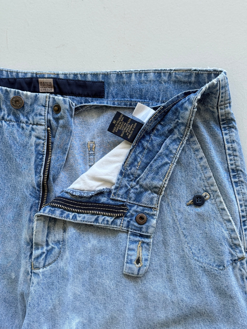 Light Blue Le Jean De Marithe Francois Girbaud 90's Vintage Cargo Shorts - W36