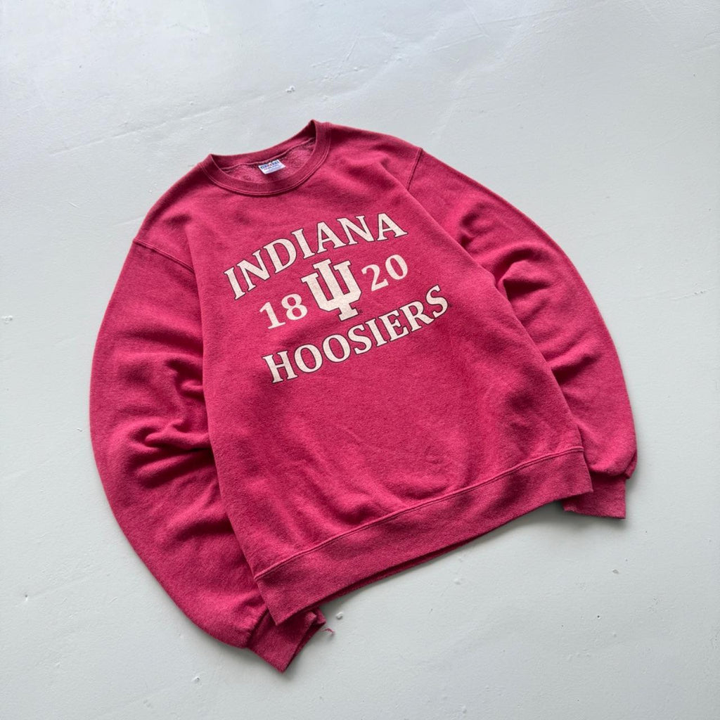 Red Pink Indiana Hoosiers 00’s Raglan Vintage Graphic Sweatshirt - Small