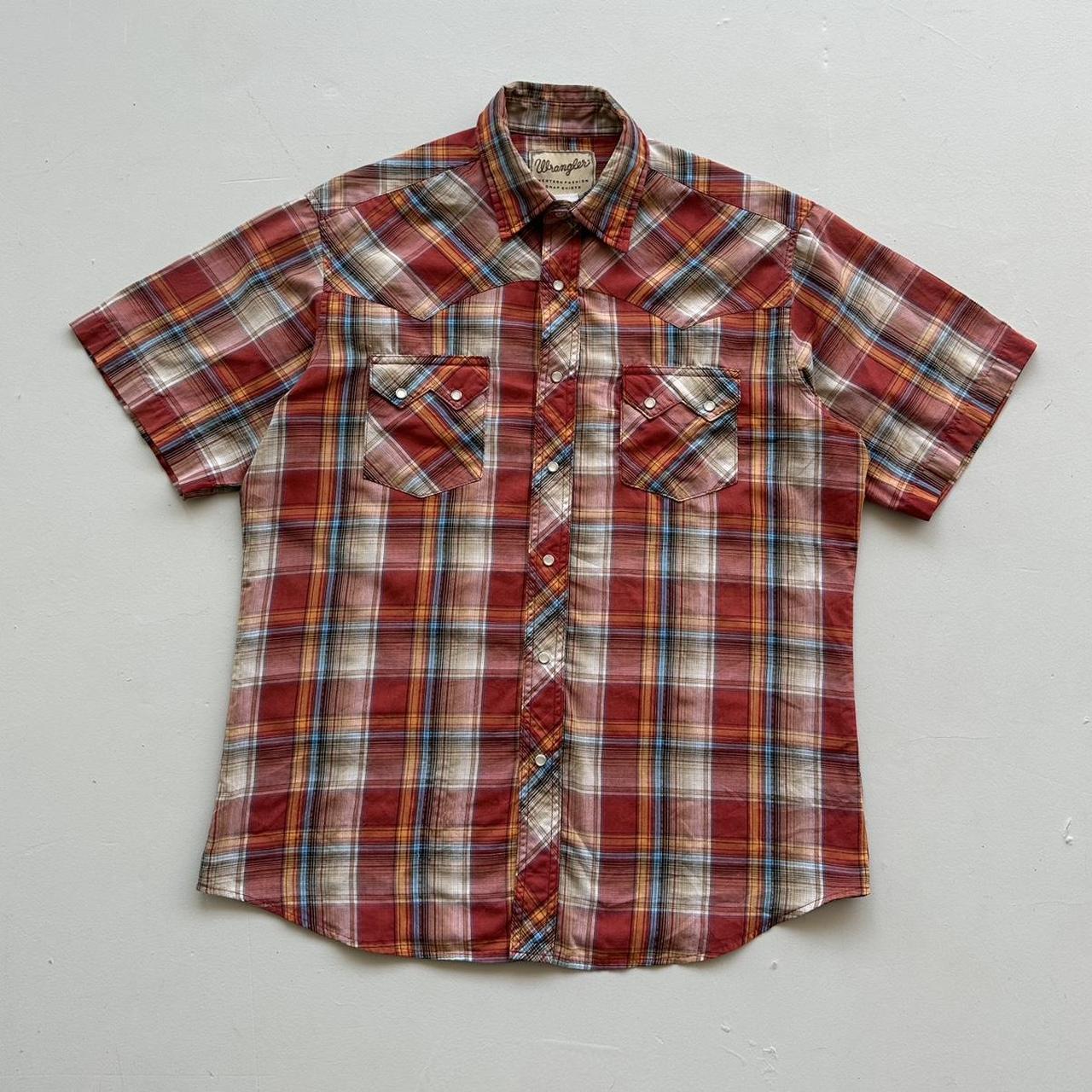 Wrangler Orange Patterned Western Vintage Shirt - Large