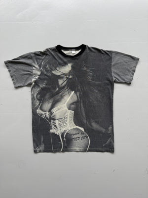 Black All Over Graphic 00's Vintage Y2K T-Shirt - Large