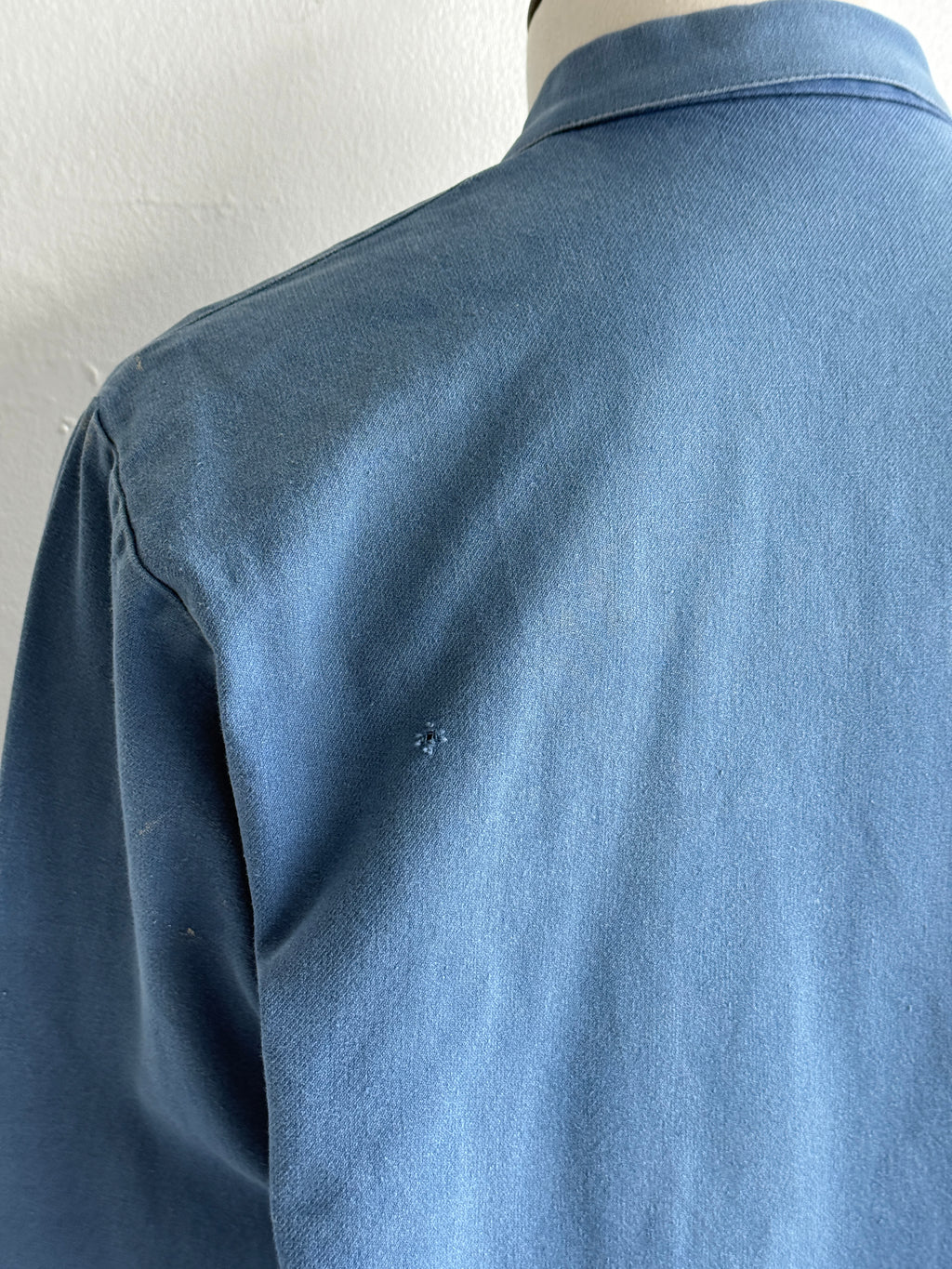 Thrashed Blue French 80's Vintage Workwear Chore Jacket CH444 - Small