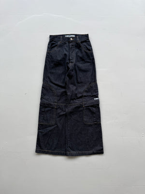 Navy Criminal Damage Y2K Vintage Wide Leg Baggy Jeans - W26 x L31