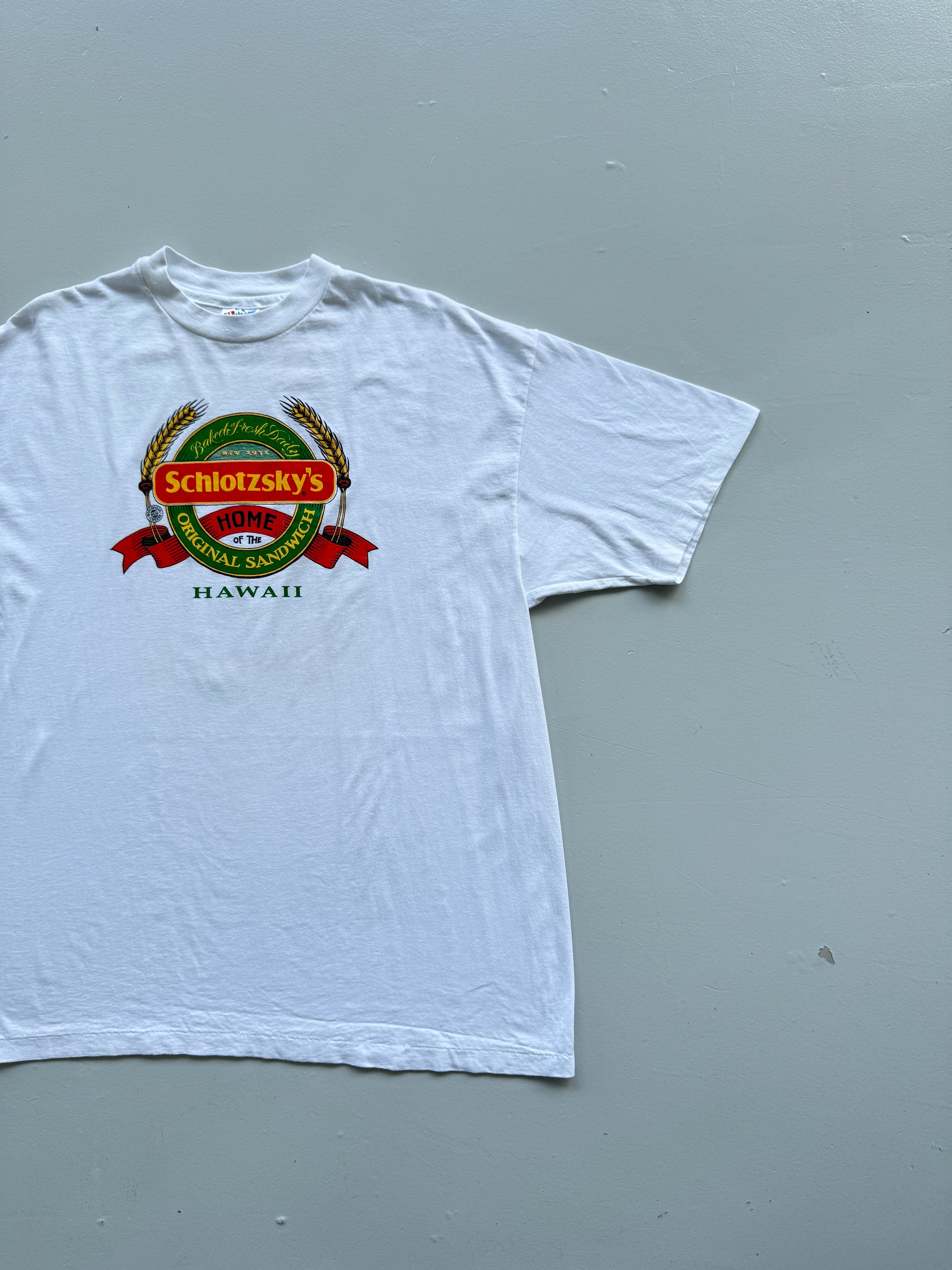 White Hawaii Sandwich Bar 90's Vintage Single Stitch Graphic T-Shirt - XL
