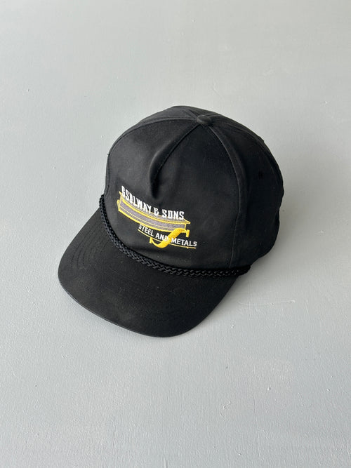 Black Steel and Metal 90's Vintage SnapBack Trucker Cap