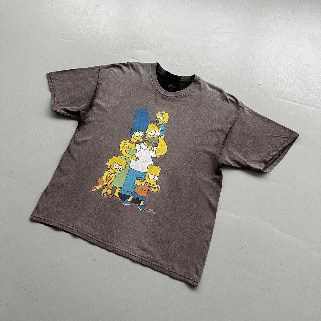 Faded Grey Simpsons Vintage 90's Graphic T-shirt - XL