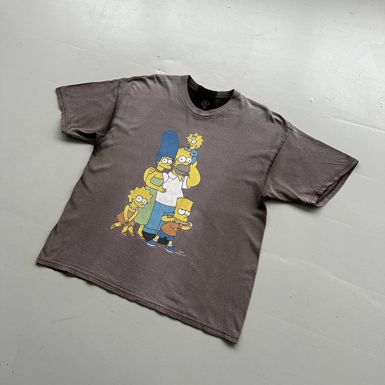 Faded Grey Simpsons Vintage 90's Graphic T-shirt - XL