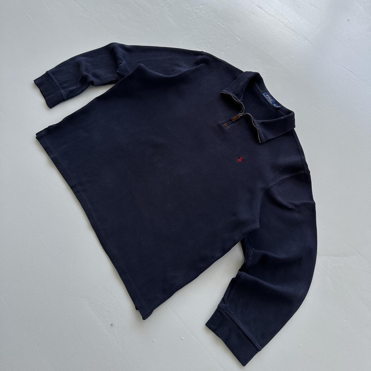 Navy Polo Ralph Lauren Quarter Zip Sweatshirt - Boxy XL