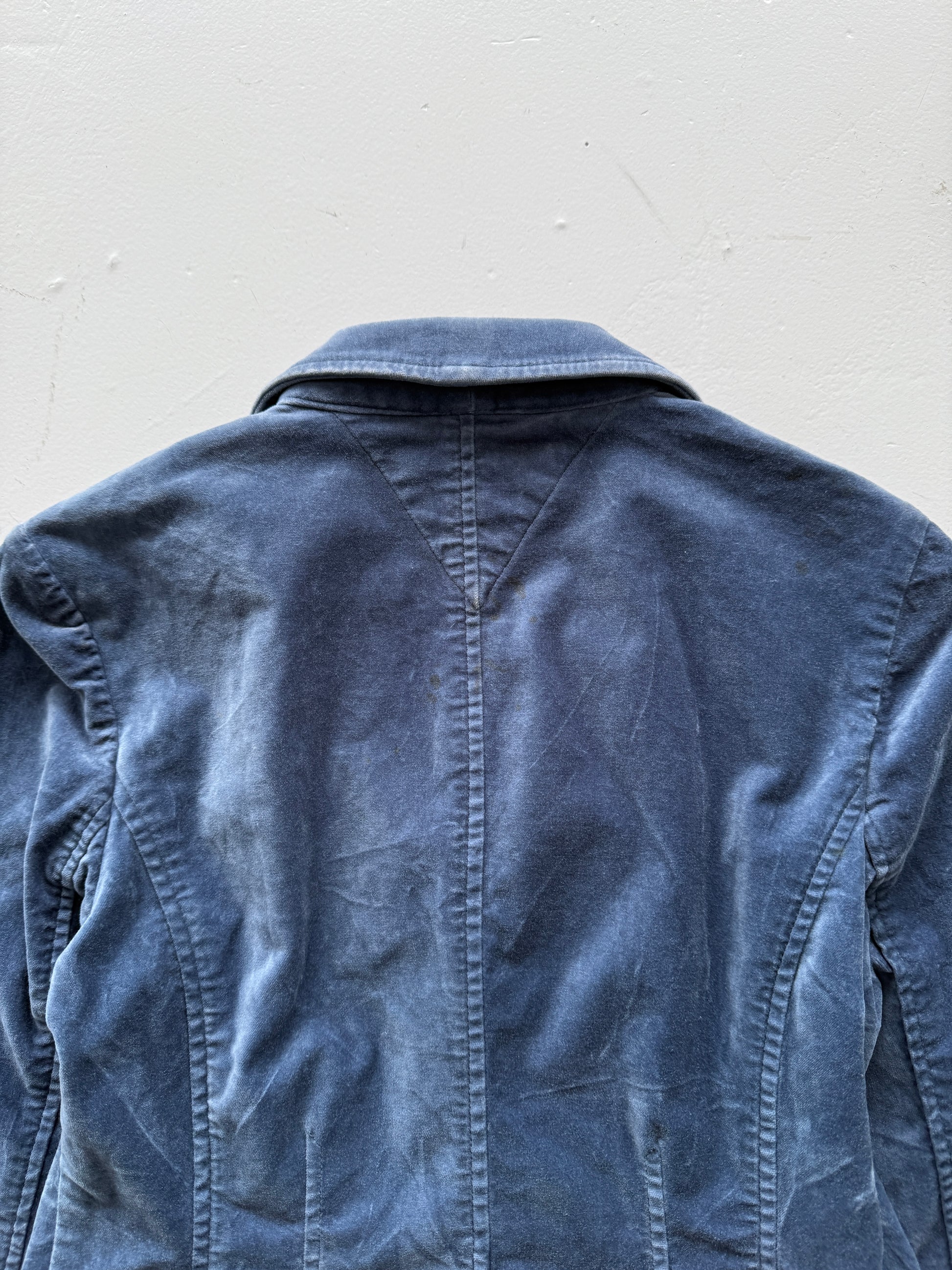 Blue Tommy Hilfiger 00's Vintage Y2K Velour Suit Jacket- XS