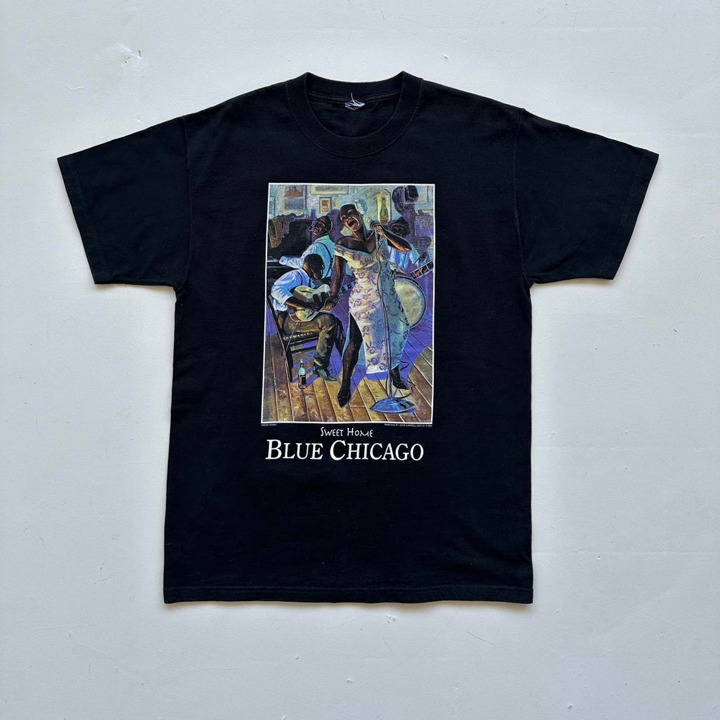 Black Chicago Blues 90s Vintage T-shirt - Large