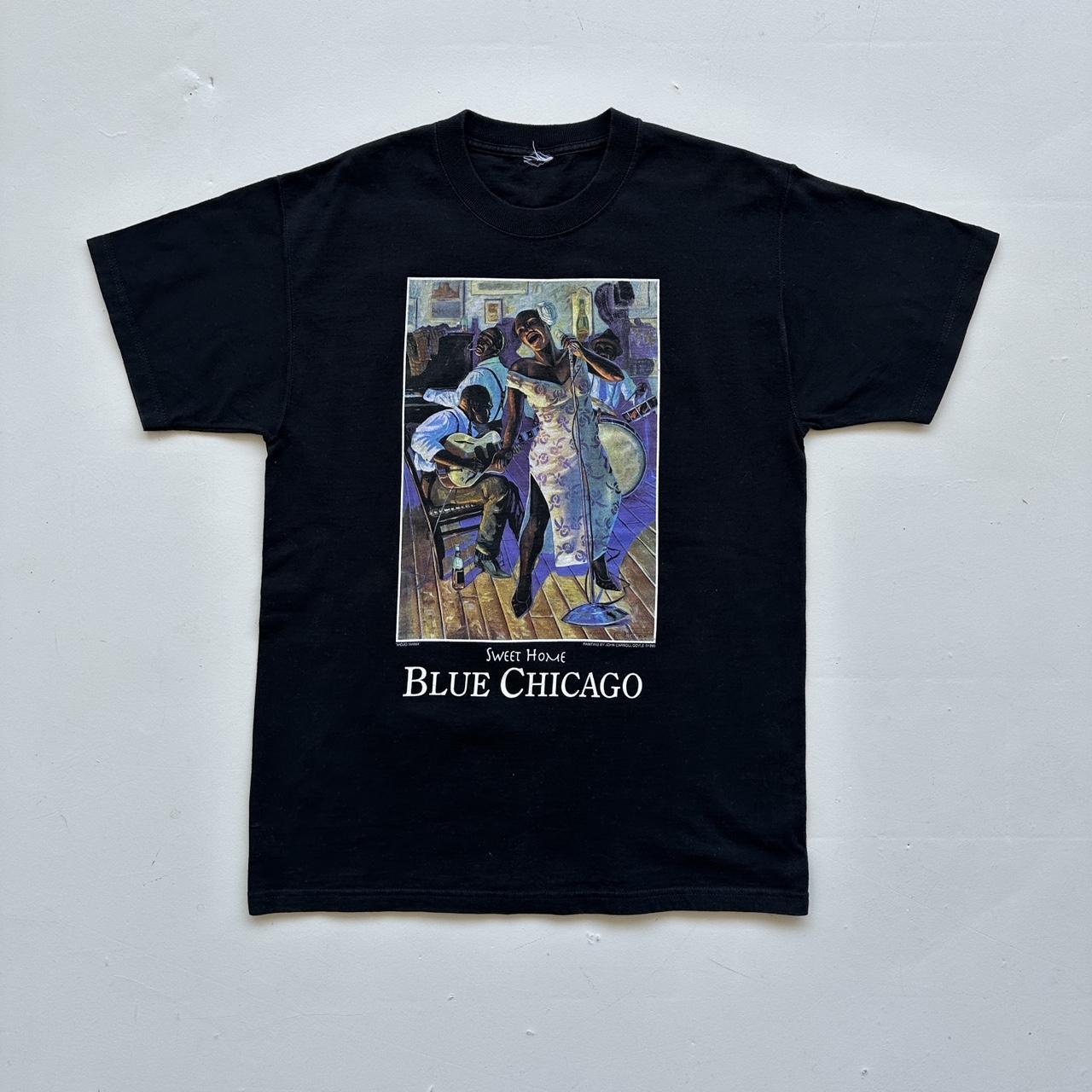 Black Chicago Blues 90s Vintage T-shirt - Large