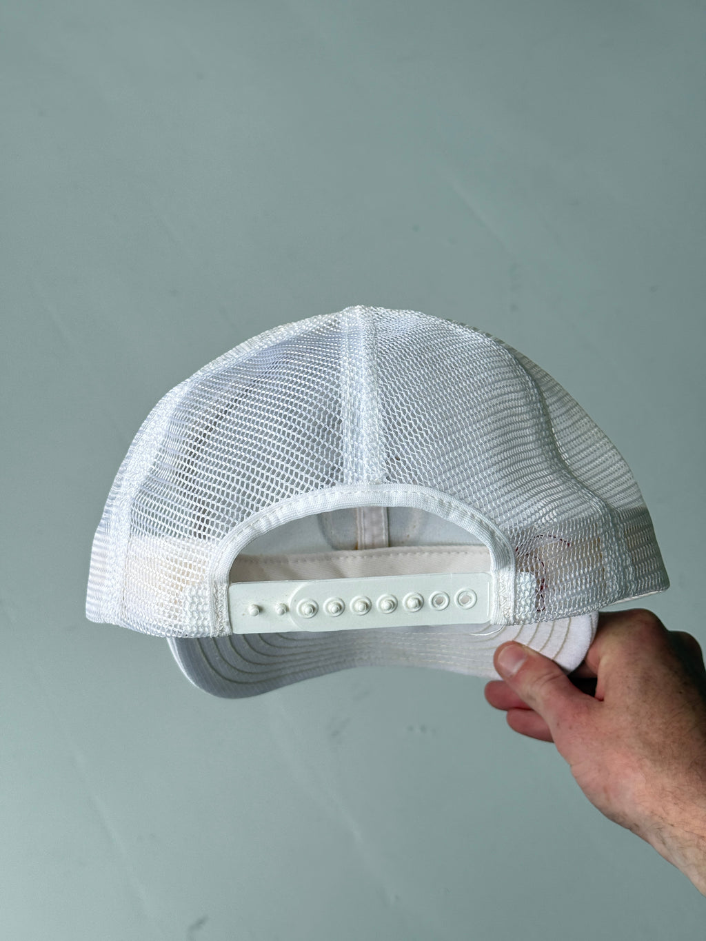 White W Graphic Vintage Canvas and Mesh SnapBack Trucker Cap