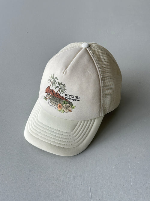 Cream Rip Curl Quality Surf Goods Vintage SnapBack Trucker Cap