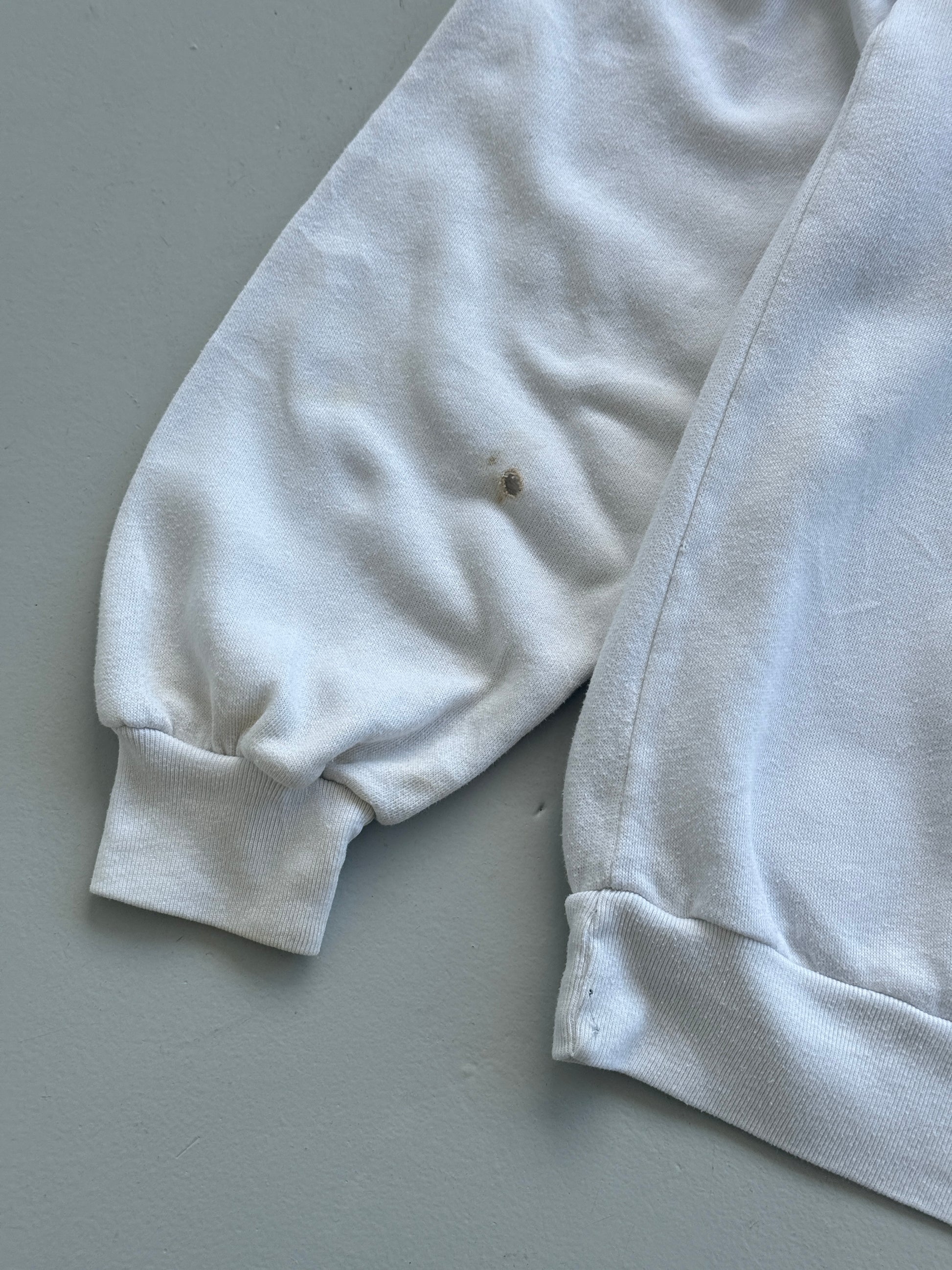 White Carrefour 90's Vintage French Graphic Sweatshirt Jumper - Large