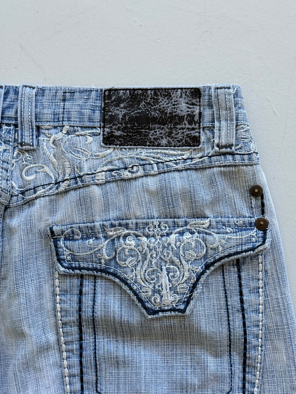 Light Blue Delf 00's Vintage Y2K Baggy Hip Hop Denim Shorts - W38 x L14