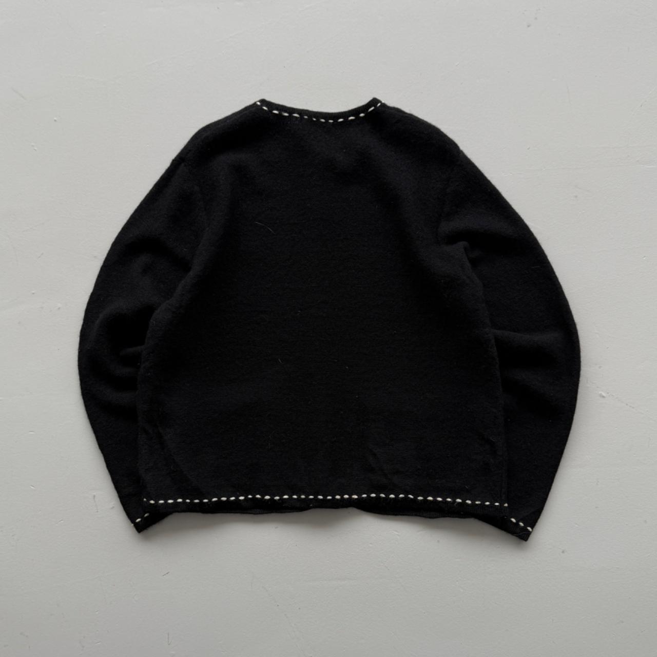 Black Karen Scott 80’s Vintage Wool Cardigan - Large