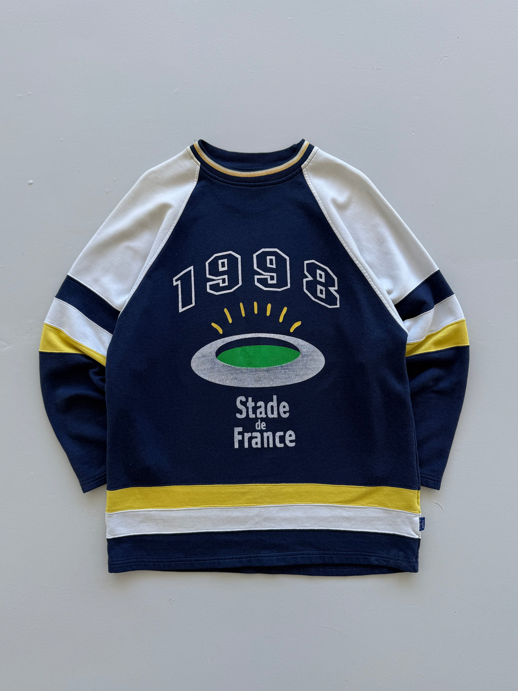 Navy Blue Stade de France 90's Vintage Rugby Graphic Sweatshirt Jumper - XL