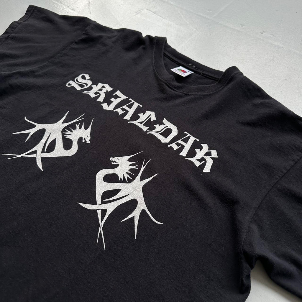 Black Gothic Black Metal SKJALDAK 00s Vintage Graphic T-Shirt - Large