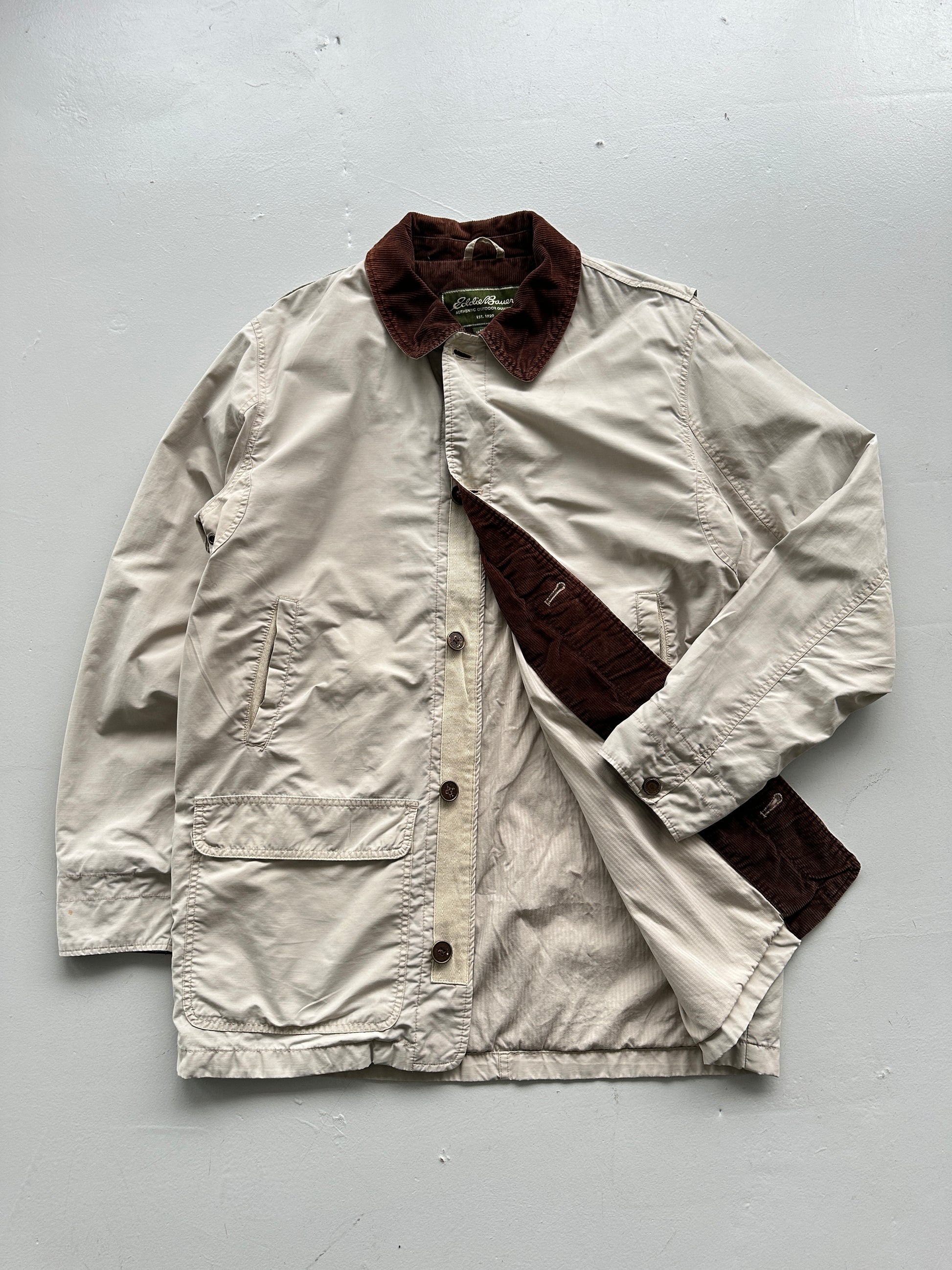 Eddie Bauer 90's Vintage Barn Jacket Cream / Sandstone - Large