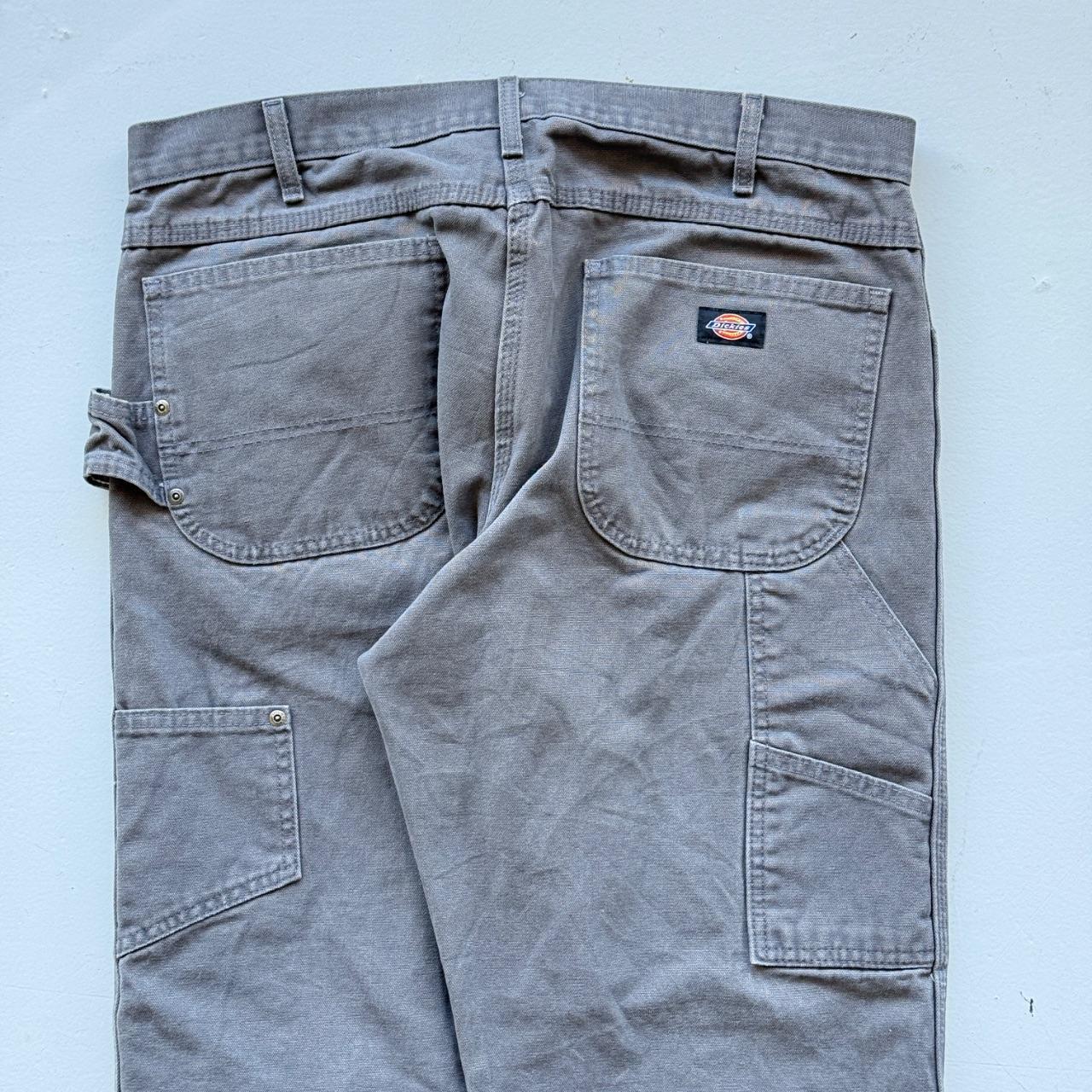 Grey Dickies Wide Leg 90's Vintage Carpenter Trousers - 36” x 29”