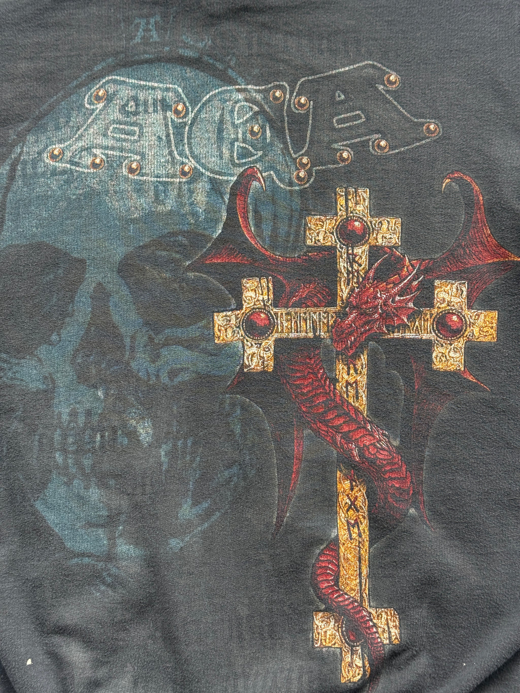 Alchemy England Dragon Cross Y2K Vintage Zip Hoodie - Women's 8-10 / XS