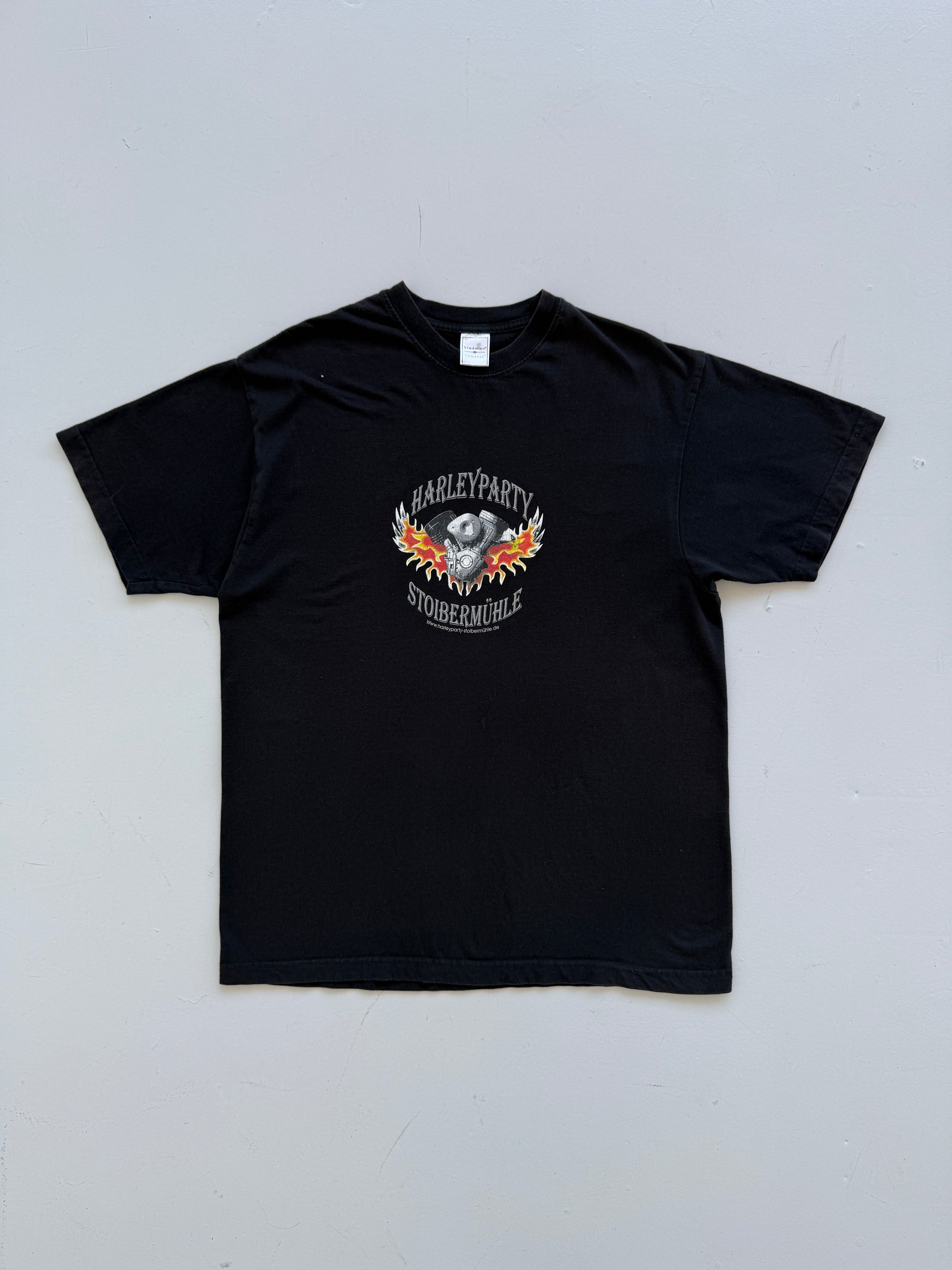 Black Harley Party 00's Vintage Harley Davidson Graphic T-Shirt - Large