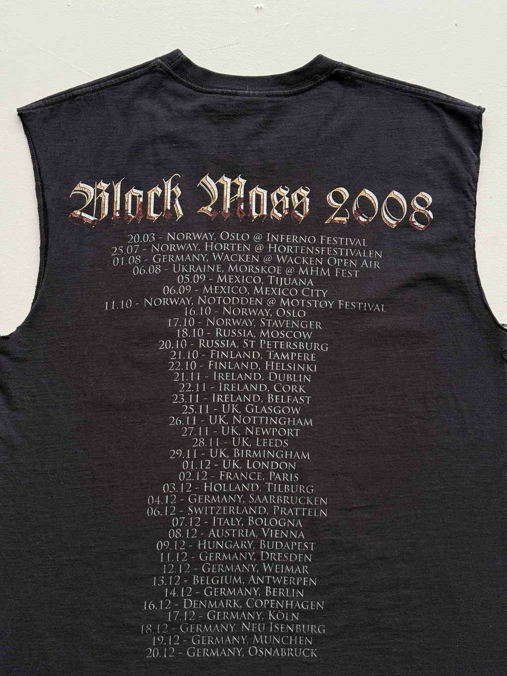 Black Gorgorath Black Mass 2008 Tour Graphic Cut-Off Vest - Medium