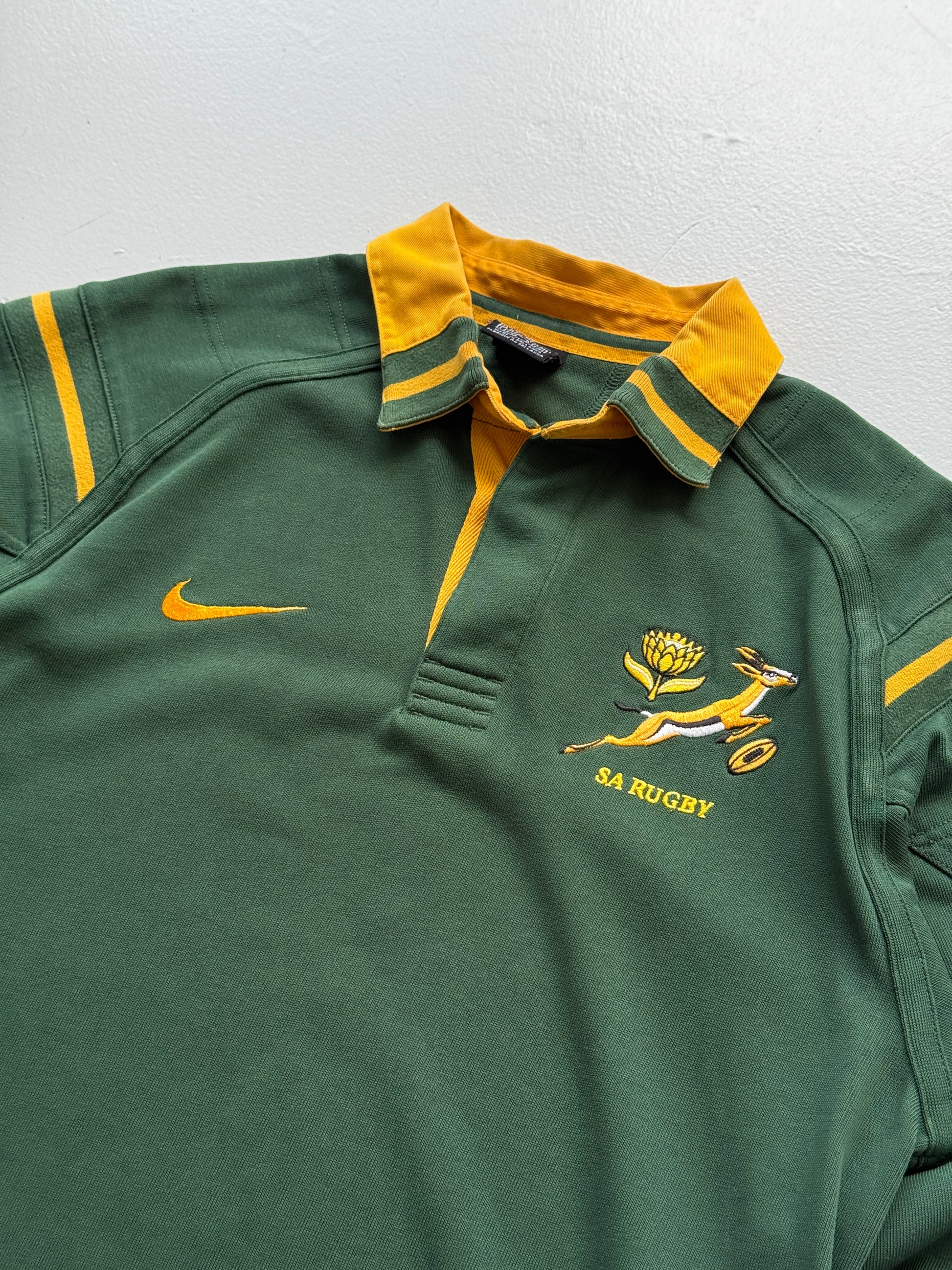 Nike SA Rugby Springboks Vintage Long Sleeve Rugby Polo - Small