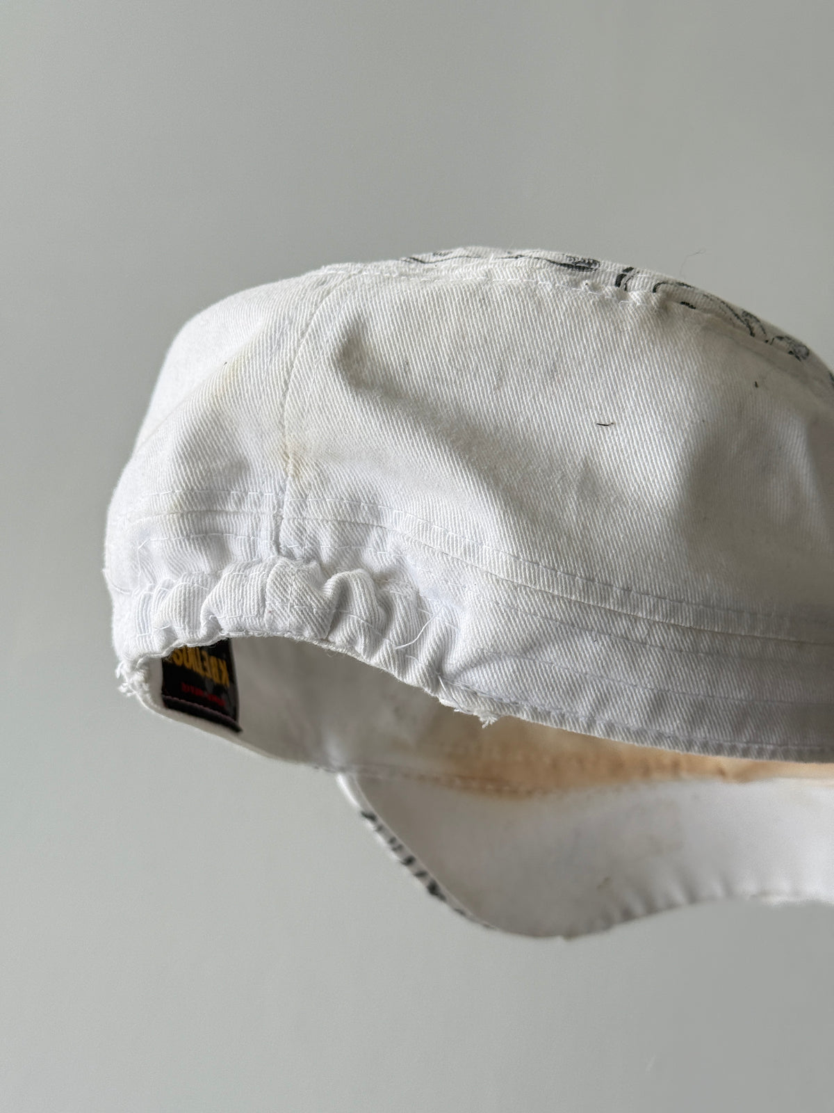 White Fleur-De-Lis Y2K Cadet Cap Military Style 00's Grunge Aesthetic