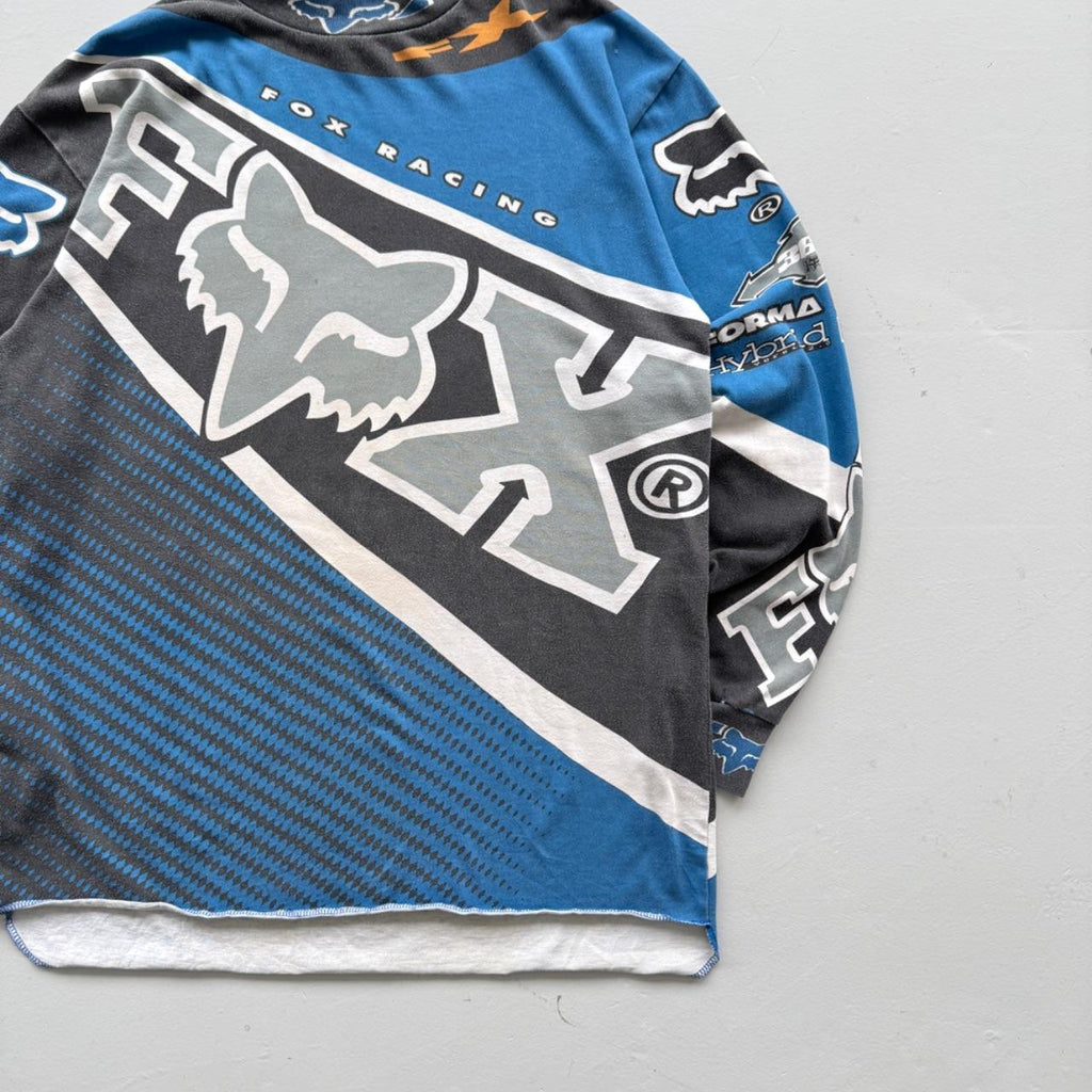 Faded Fox Racing 90s Vintage Graphic Long Sleeve Motocross Jersey - Large