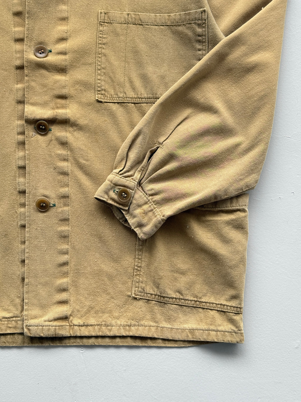 Beige French Chore Jacket 80's Vintage Workwear CH161 - Medium
