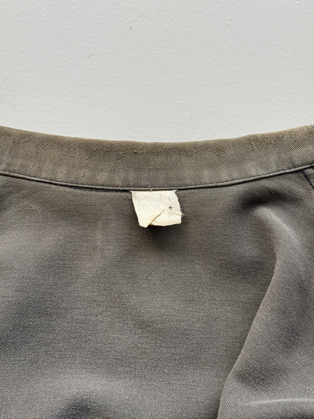 Thrashed Grey French Moleskin 1960s/70s Vintage Chore Jacket CH538 - Small