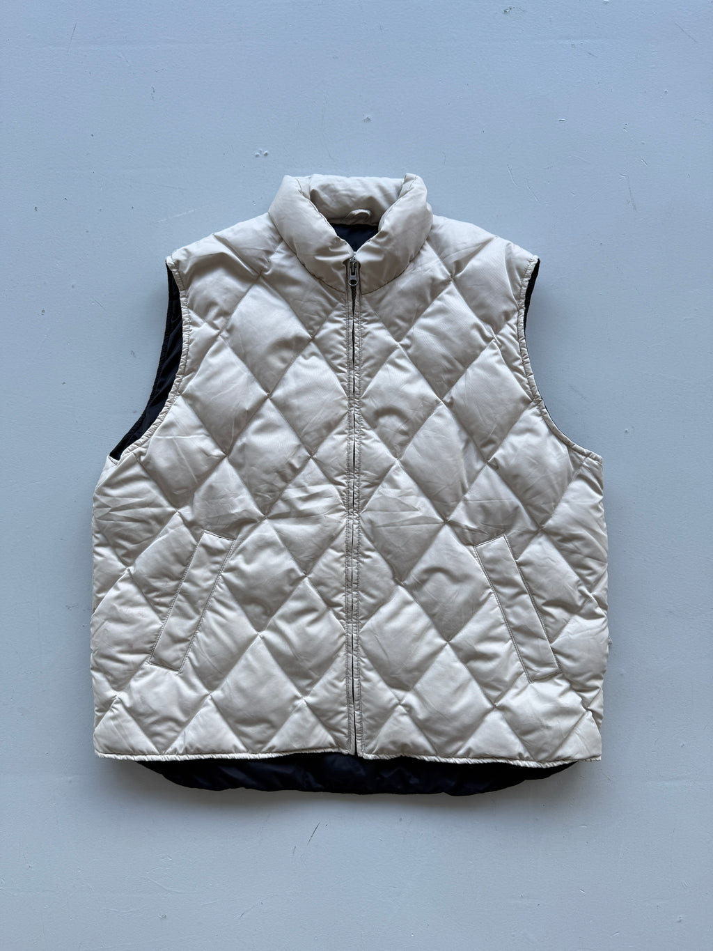 Cream Eddie Bauer 90's Vintage Quilted Body Warmer Vest - XL