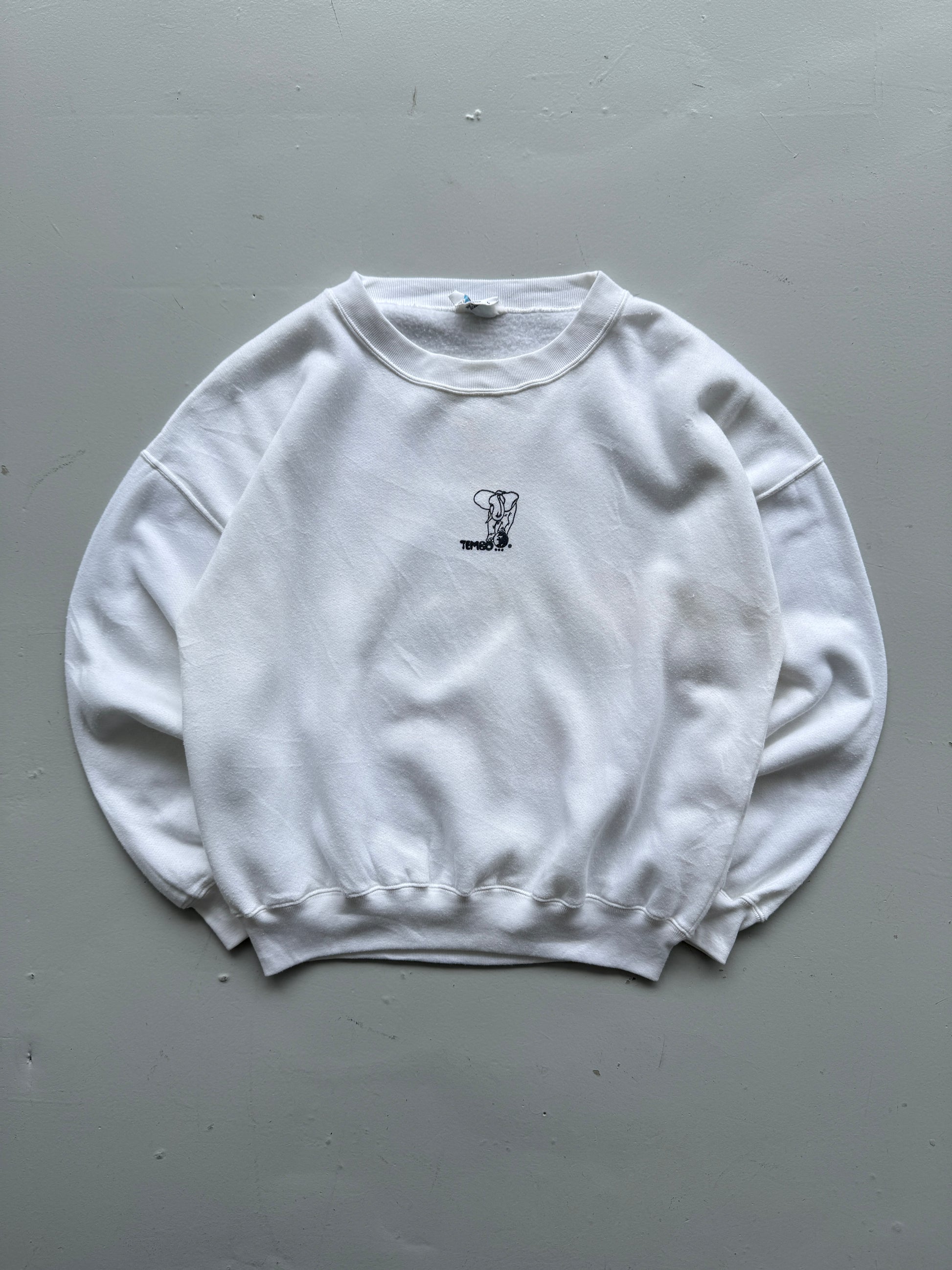 White Elephant Safari 90's Vintage Animal Graphic Sweatshirt Jumper - Medium