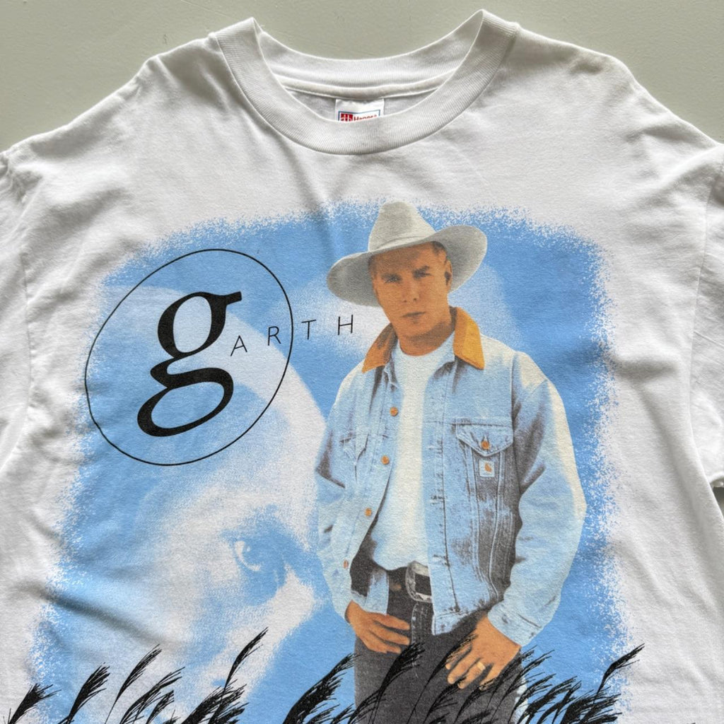 White Garth Brooks 90s Vintage Graphic Country Music T-Shirt - XL