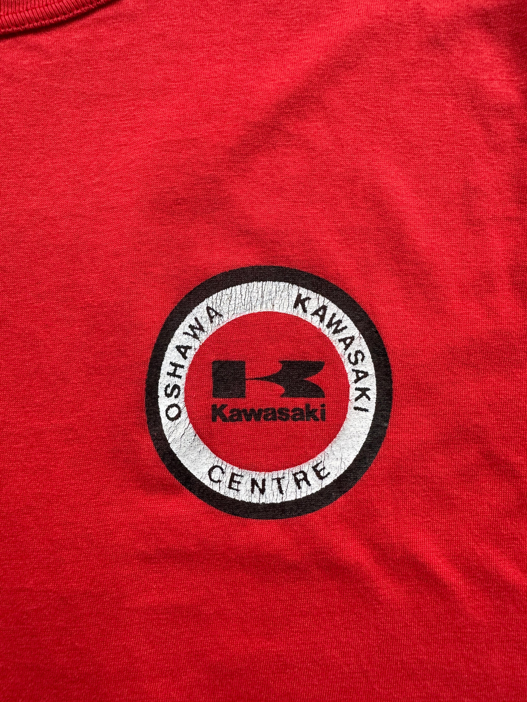 Red Kawasaki Ringer Vintage T-Shirt 80's - Small